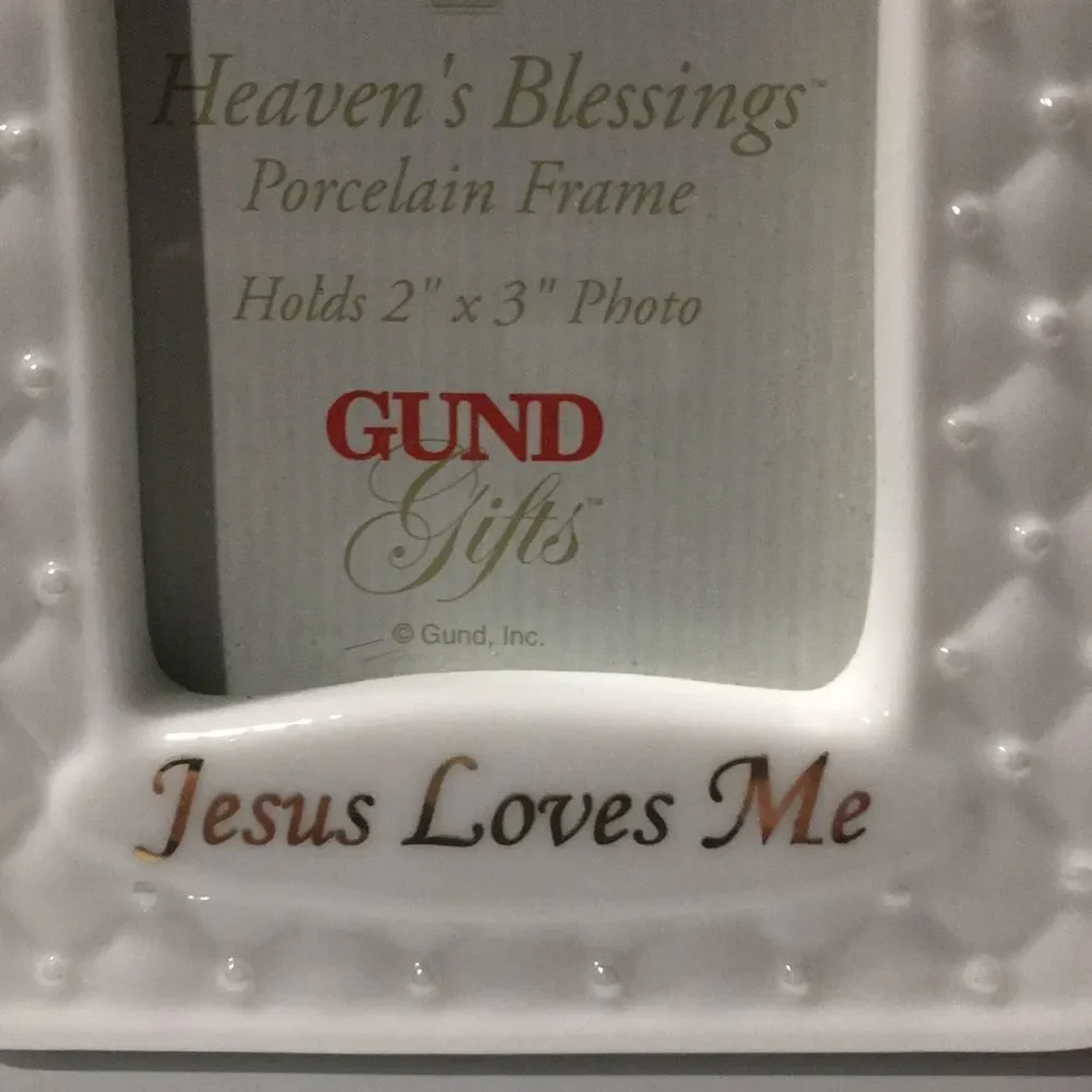 Jesus Loves Me Porcelain Photo Frame (2